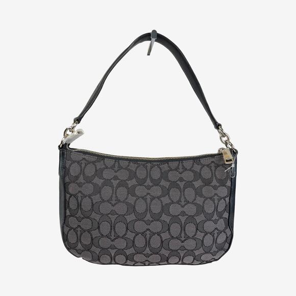 Coach Chelsea Black Smoke Signature Jacquard Leather Two Way Crossbody Bag - Picture 10 of 16